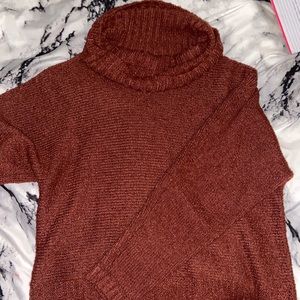 maroon turtle neck sweater